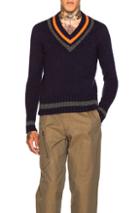 Kolor Beacon V Neck Sweater In Blue