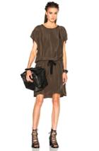 Ann Demeulemeester Drawstring Dress In Green
