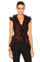 Erdem Floral Garland Regina Top In Red,black,floral