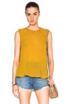 Enza Costa Sleeveless Trapeze Top In Green,yellow