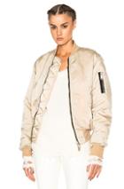 Unravel Distress Nylon Bomber In Neutrals