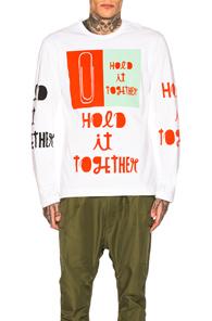 Comme Des Garcons Homme Plus Long Sleeve Printed Tee In Abstract,white