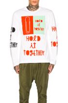 Comme Des Garcons Homme Plus Long Sleeve Printed Tee In Abstract,white
