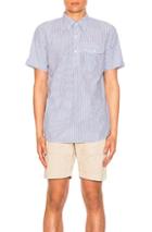 Engineered Garments Popover Shirt In Blue,stripes