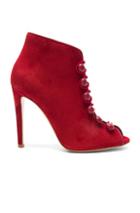 Gianvito Rossi Suede & Leather Booties In Red