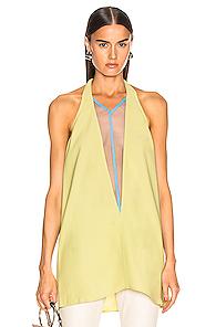 Rick Owens Double V Halter Top In Yellow
