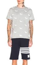 Thom Browne Embroidered Hector Tee In Abstract,gray