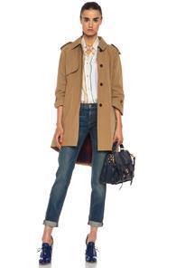 Band Of Outsiders Cutaway Trench Cotton-blend Coat In Neutrals