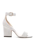 Jimmy Choo Knit Embossed Leather Edina Sandals In White