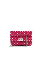 Valentino Small Quilted Rockstud Spike Shoulder Bag In Pink