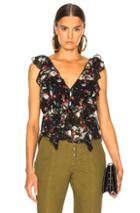 Marissa Webb Viola Print Top In Black,floral