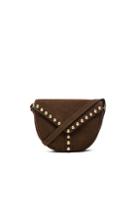 Saint Laurent Y Studs Besace Bag In Brown