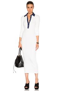 Smythe Knit Polo Dress In White