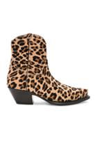 R13 Calf Hair Cowboy Ankle Boots In Brown,animal Print