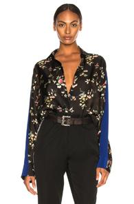 Haider Ackermann Classic Shirt In Black,blue,floral