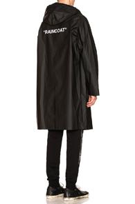 Off-white Quote Raincoat In Black