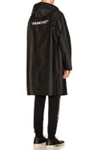 Off-white Quote Raincoat In Black