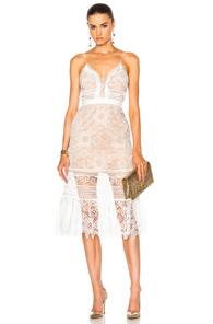 Self-portrait Floral Blush Midi Dress In White