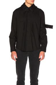 Craig Green Cotton Hooded Shirt In Black