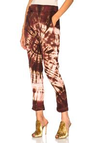 Enza Costa Pleated Easy Pant In Brown,ombre & Tie Dye,red