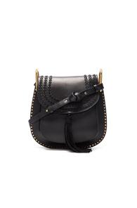 Chloe Medium Braided Leather Hudson Bag In Black