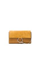 Chloe Suede Faye Clutch In Yellow,brown