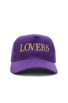 Amiri Lovers Canvas Trucker Hat In Purple
