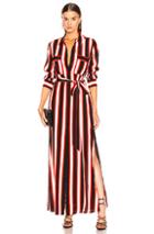 L'agence Cameron Long Shirt Dress In Blue,stripes,red,white