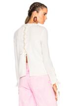 Fendi Ribbon Detail Sweater In White