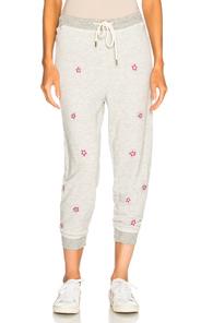 The Great Embroidered Stars Sweat Pant In Gray,geometric Print