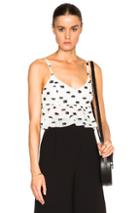 Thakoon Peplum Crop Top In White,geometric Print