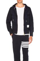 Thom Browne Hector Smocking Print Hoodie In Blue
