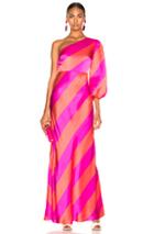 Saloni Lily Dress In Stripes,orange,pink