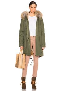Mr & Mrs Italy Coyote Army Parka In Green