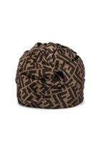 Fendi Logo Hat In Abstract,brown