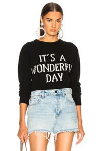 Alberta Ferretti It's A Wonderful Day Crewneck Sweater In Black