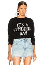 Alberta Ferretti It's A Wonderful Day Crewneck Sweater In Black