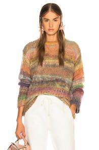 Acne Studios Long Striped Sweater In Neutral,pink,stripes,yellow