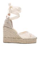 Castaner Crochet Lace Carina Wedge Espadrilles In White
