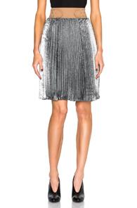 3.1 Phillip Lim Sunburst Pleated Skirt In Metallics,gray