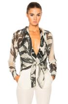 Adriana Degreas Martinique Knotted Top In Green,floral