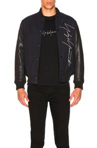 Yohji Yamamoto X New Era Bomber Jacket In Black,blue