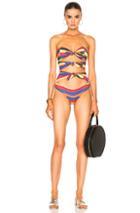 Lisa Marie Fernandez Triple Poppy Striped Swimsuit In Blue,stripes,yellow