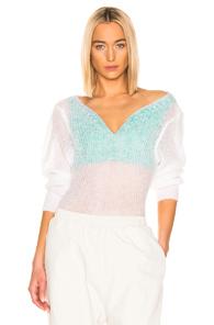 Y/project Off Shoulder Sweater In White