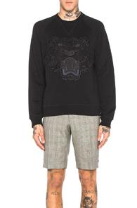 Kenzo Mesh Tiger Raglan Sweatshirt In Black