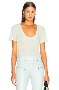 Unravel Distress Basic Tee In Green