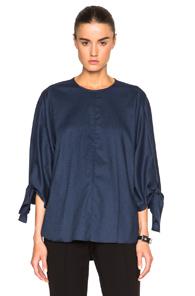 Tibi Sophia Tie Top In Blue