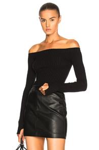 Helmut Lang Off The Shoulder Sweater In Black