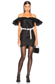 Alessandra Rich Silk Taffeta Butterfly Dress In Black