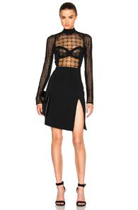 David Koma Fwrd Exclusive Macrame Bodice Mini Dress In Black